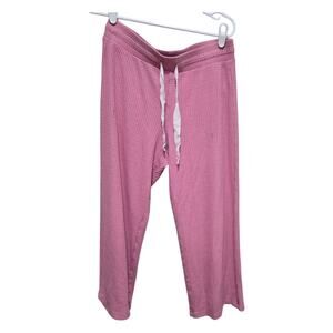 J.Crew Pink Waffle Knit Lounge Pants Wide Leg Drawstring S